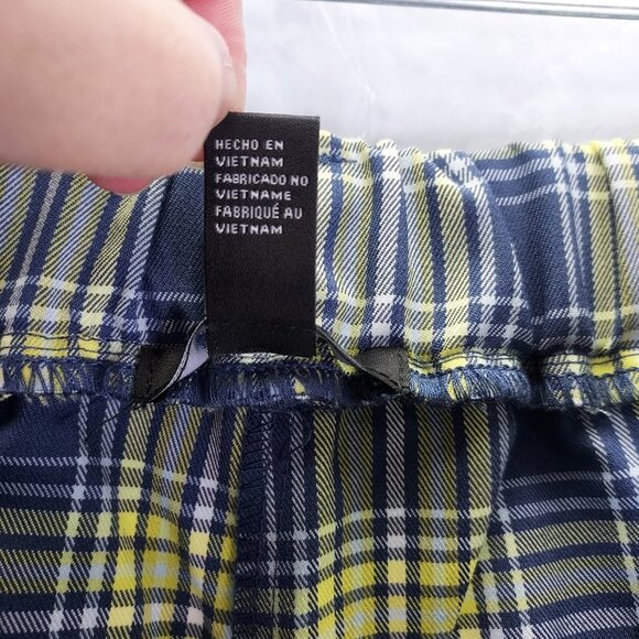 Forever 21 Kick Pants Women Medium Yellow Blue Tartan Plaid Wide-Leg Cargo Punk - Picture 7 of 16